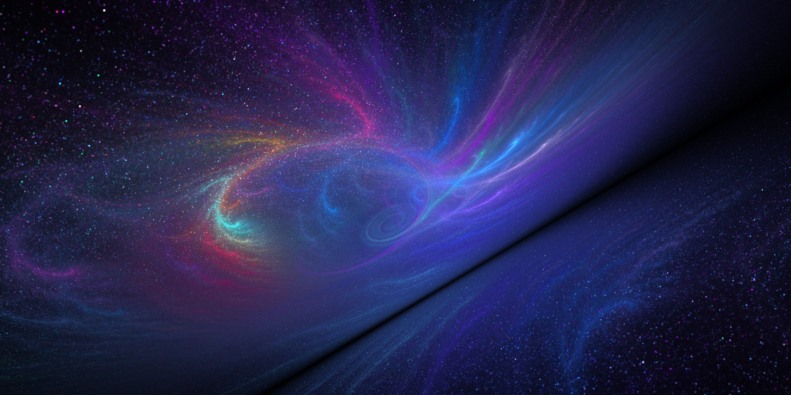 abstract northern lights with starry night sky