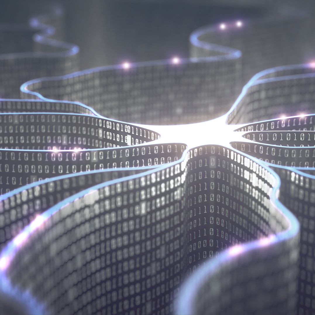 Artificial neuron in concept of artificial intelligence.
