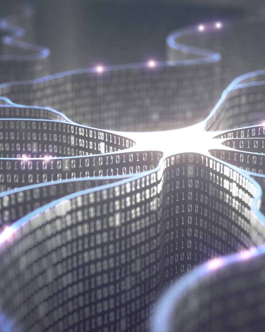 Artificial neuron in concept of artificial intelligence.