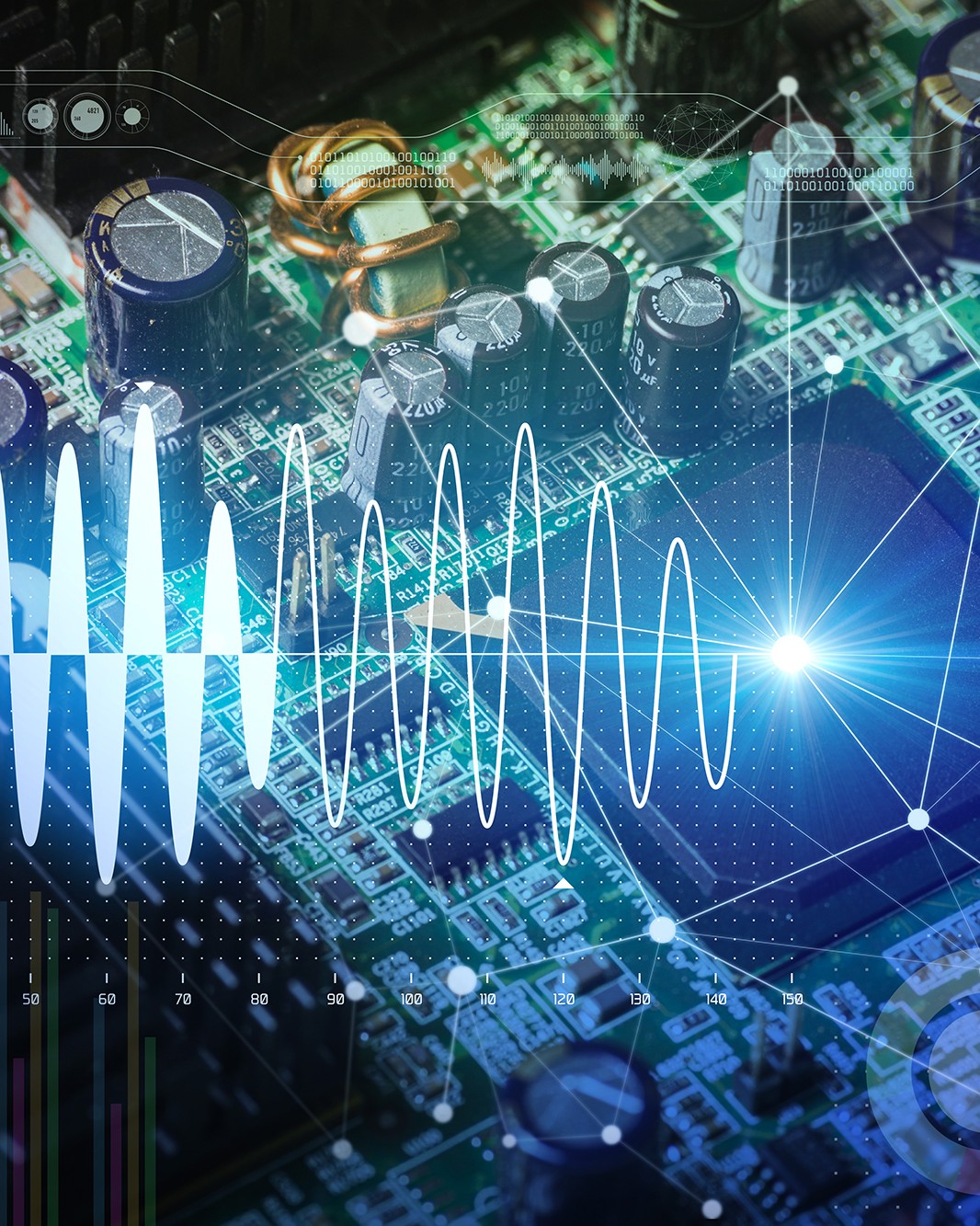 Electronic circuit board and digital information technology concept