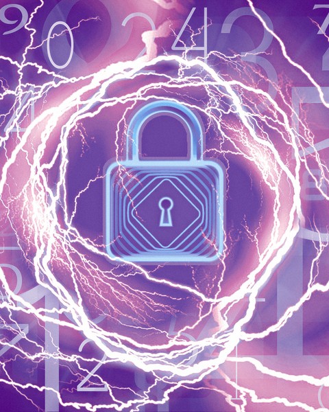 abstract lock and power graphic