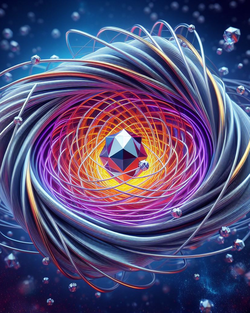 abstract representation of nitrogen vacancy centers in diamond in quantum magnetic fields