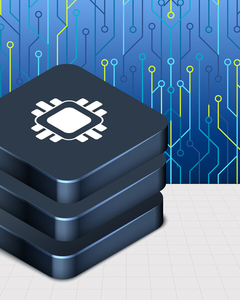 Stacked components on a computer chip