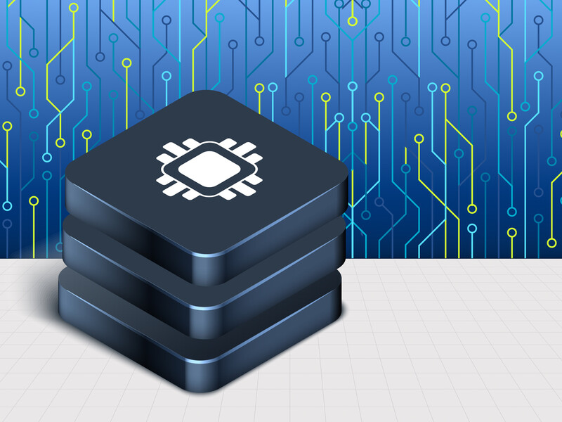 Stacked components on a computer chip