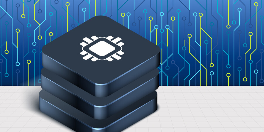 Stacked components on a computer chip