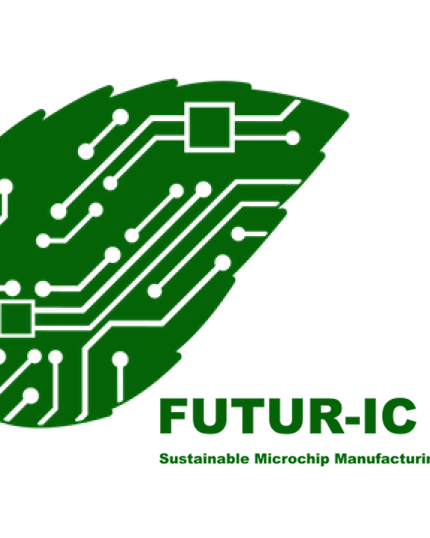 Logo for FUTUR-IC project, in the shape of a leaf with circuitry