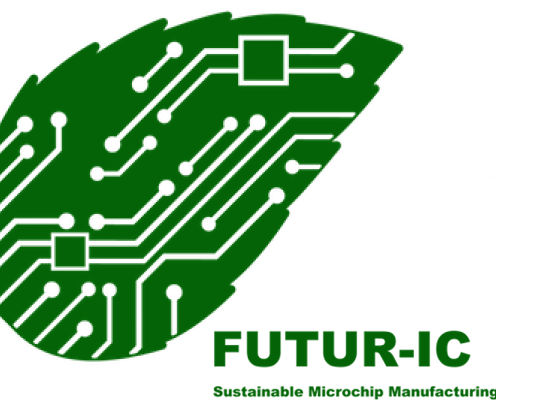 Logo for FUTUR-IC project, in the shape of a leaf with circuitry